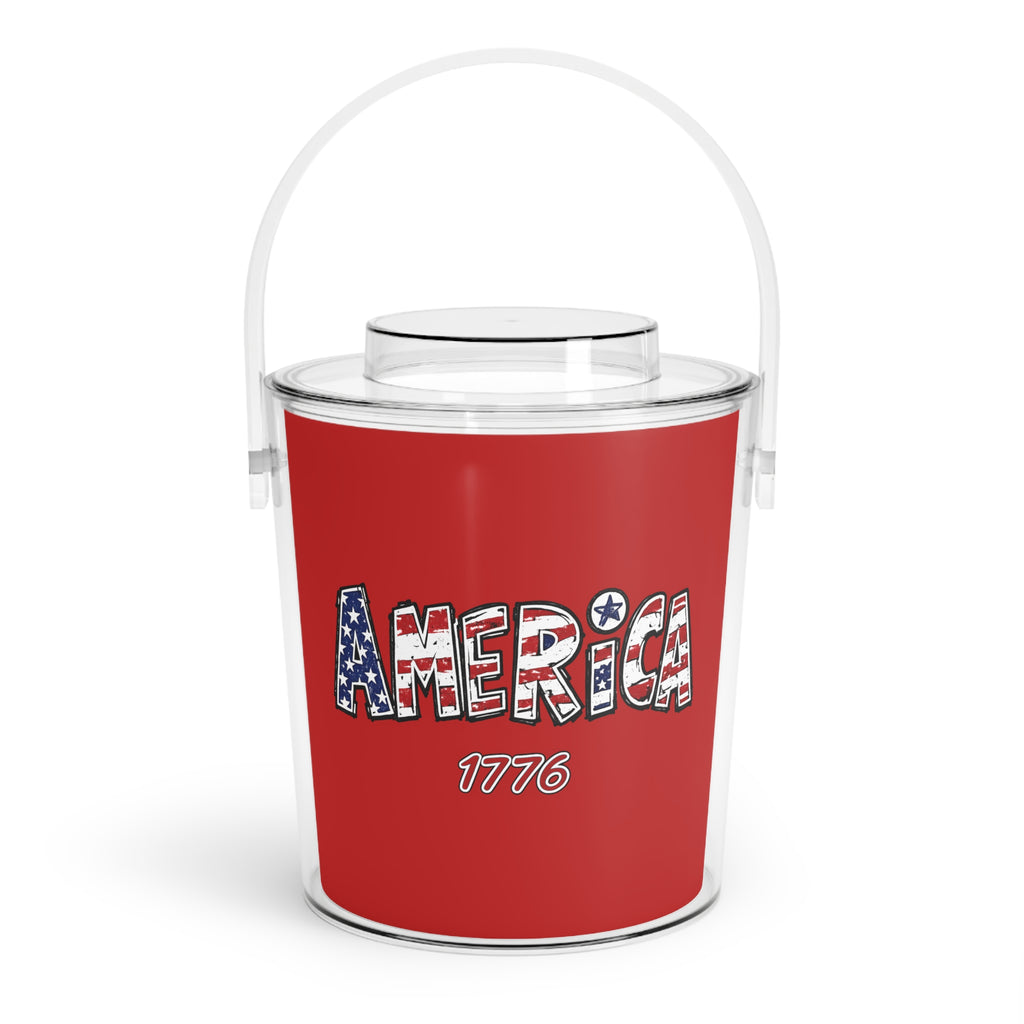America 1776 Ice Bucket with Tongs