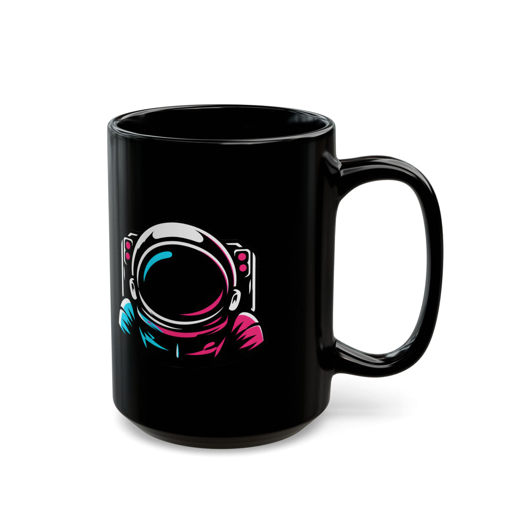 Scratch Theory Lab Astronaut Neon Helmet Black Ceramic Mug (11oz/15oz)