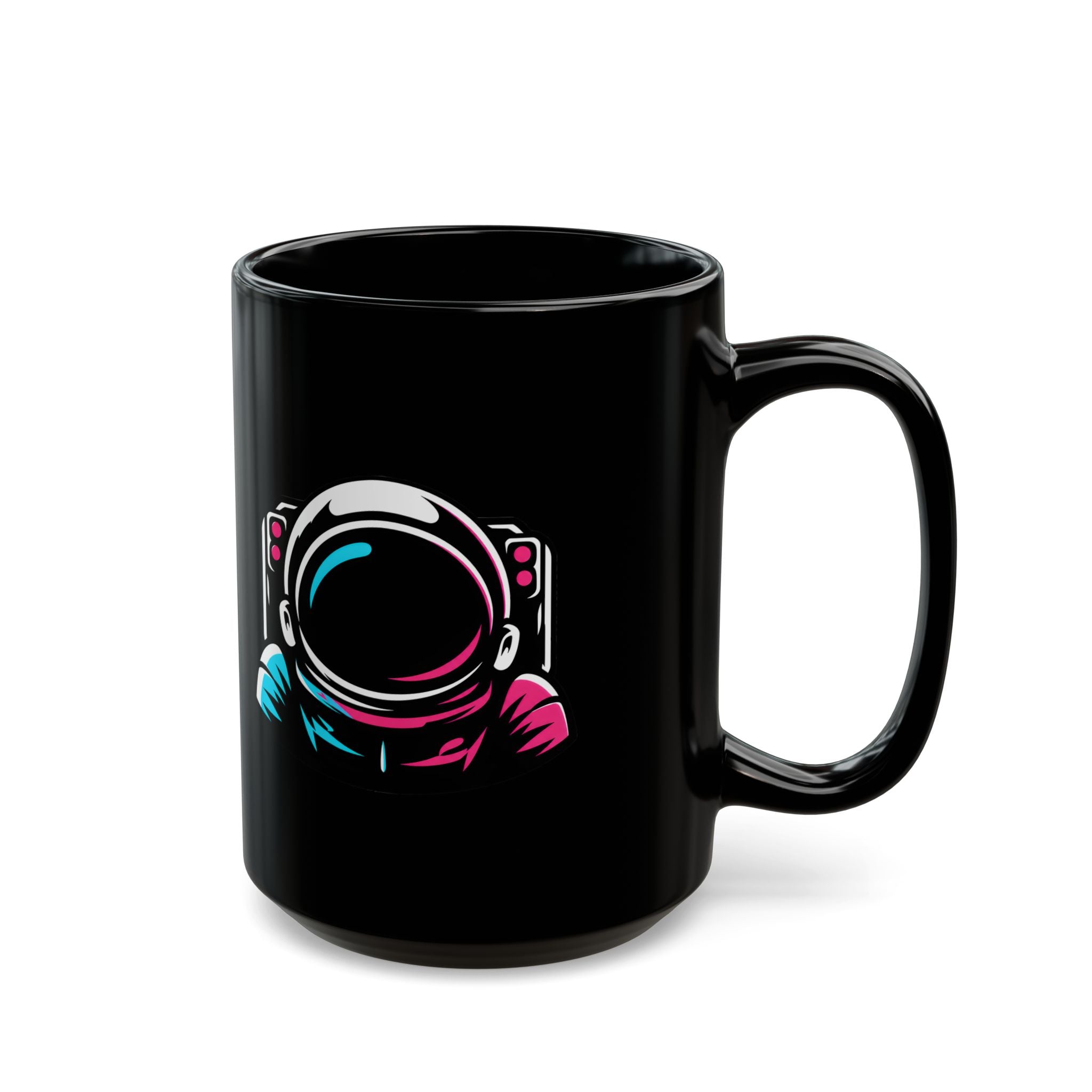 Scratch Theory Lab Astronaut Neon Helmet Black Ceramic Mug (11oz/15oz)