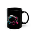 Scratch Theory Lab Astronaut Neon Helmet Black Ceramic Mug (11oz/15oz)
