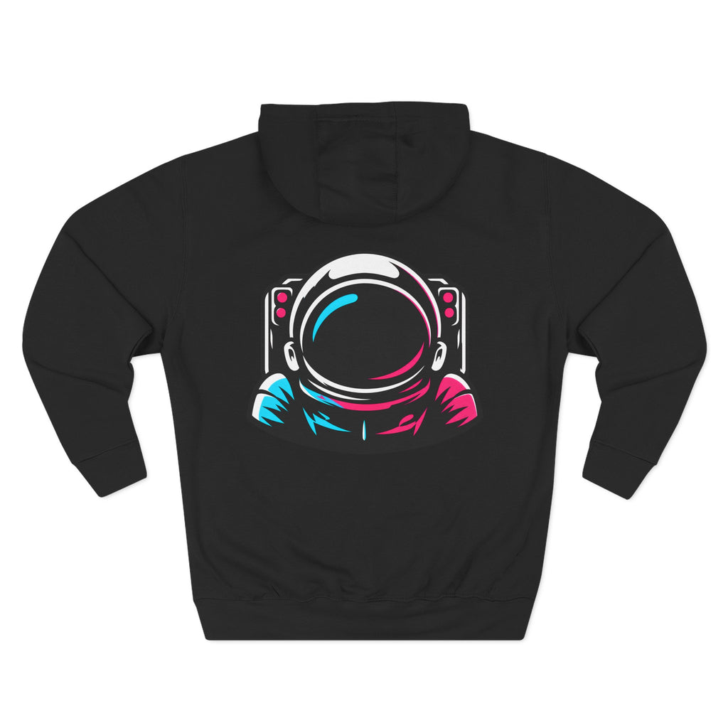Neon Space Helmet Fleece Pullover Hoodie