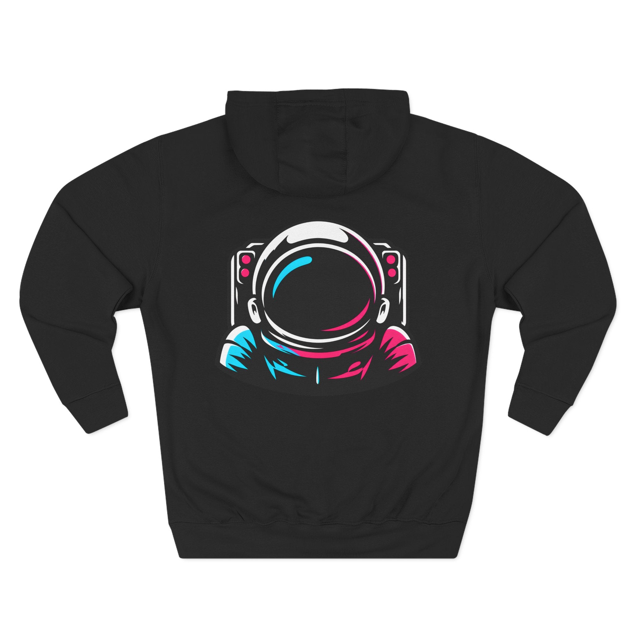 Neon Space Helmet Fleece Pullover Hoodie