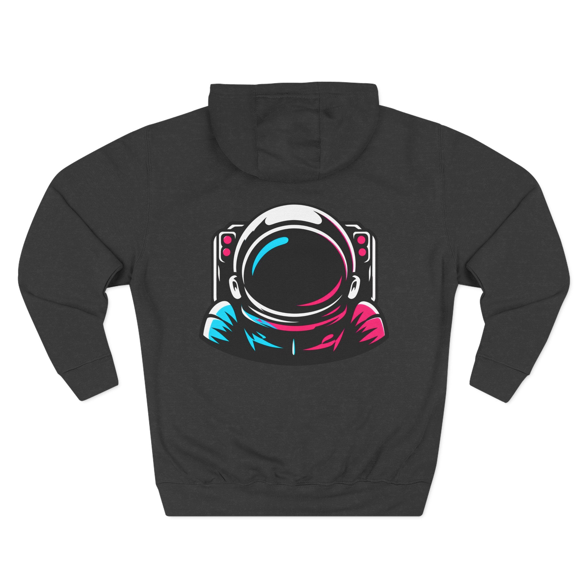 Neon Space Helmet Fleece Pullover Hoodie