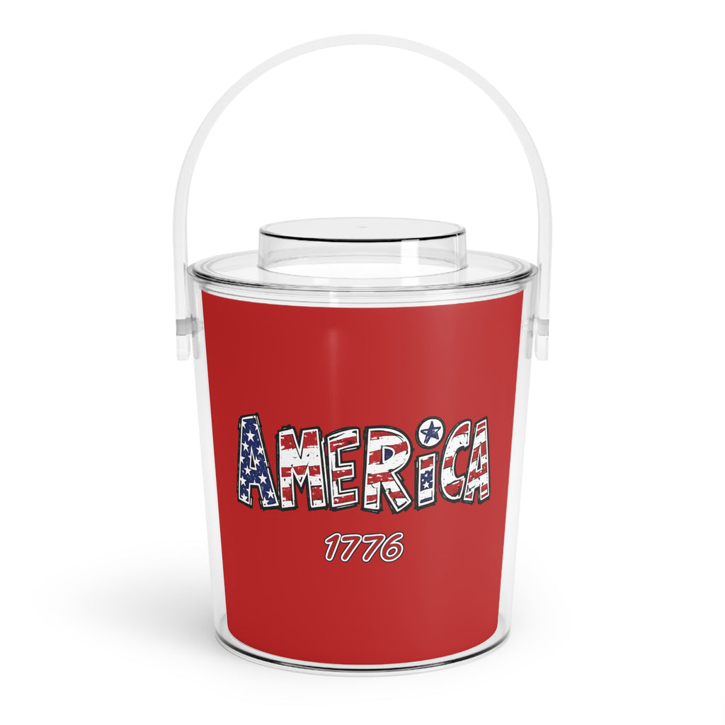 America 1776 Ice Bucket with Tongs