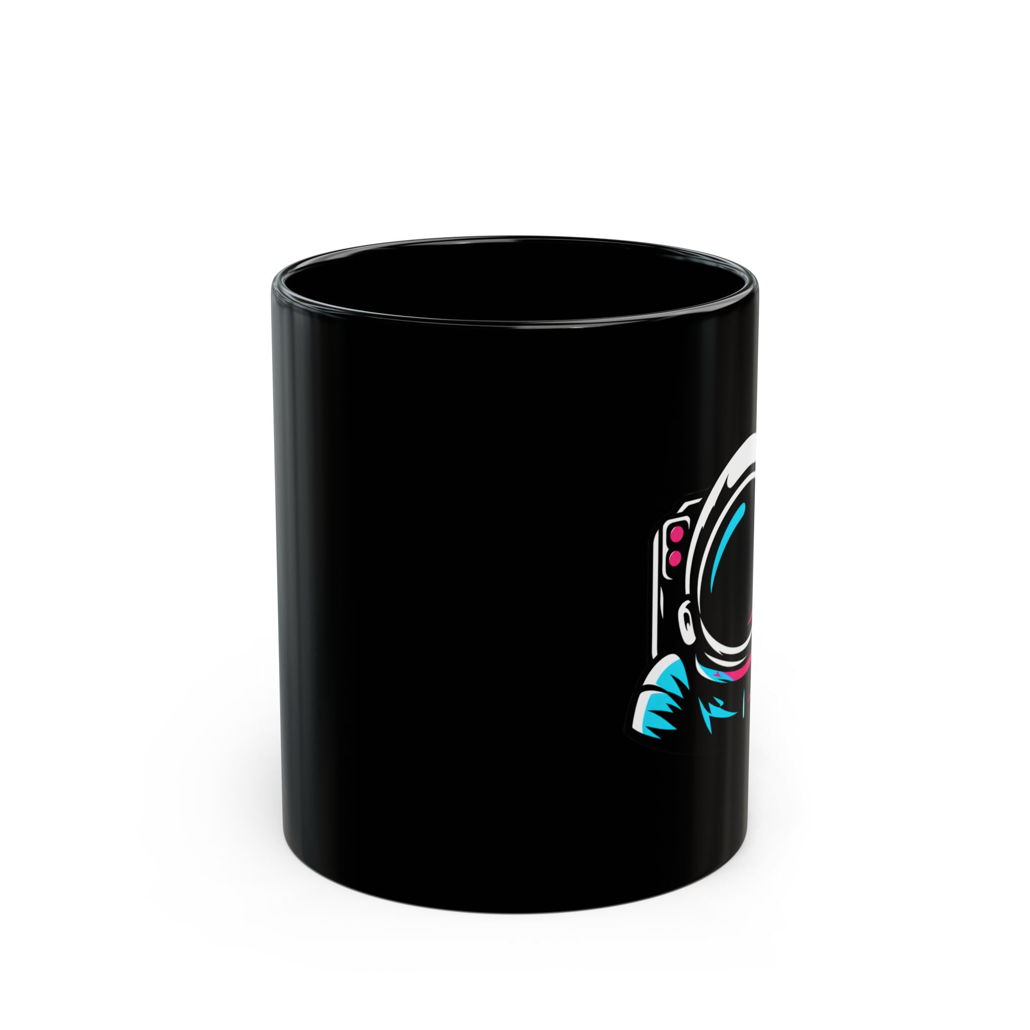 Scratch Theory Lab Astronaut Neon Helmet Black Ceramic Mug (11oz/15oz)